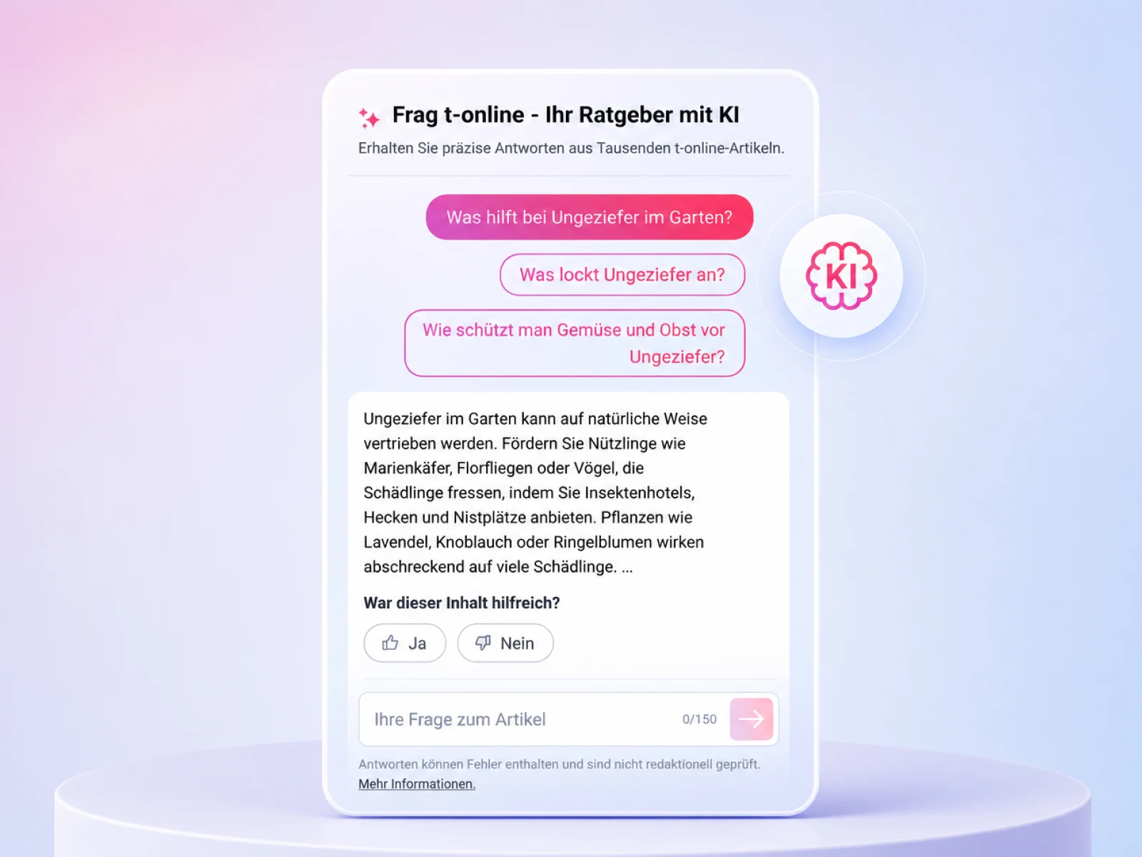 Ansichten des t-online-Produkts und seiner digitalen Oberflächen